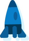 Icono de un cohete azul