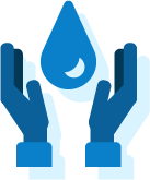 Icono de una mano sujetando una gota de agua