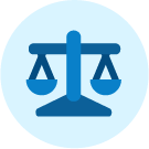 Icono bascula de la justicia en azul