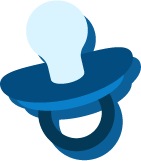 Icono de un chupete azul