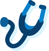 Icono de un estetoscopio azul